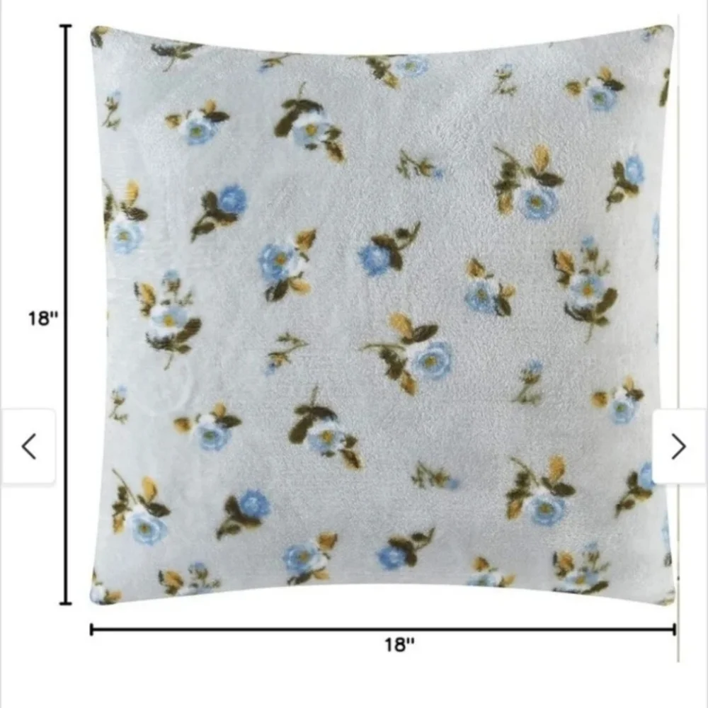 Rachel Ashwell Eleanor Floral Printed Royal Plush Shabby Chic Pillow NWT RETIRED